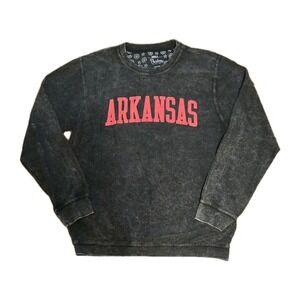 ArkansasWomen's Pressbox Razorbacks Sweatshirt Small Black distresse 100% cotton